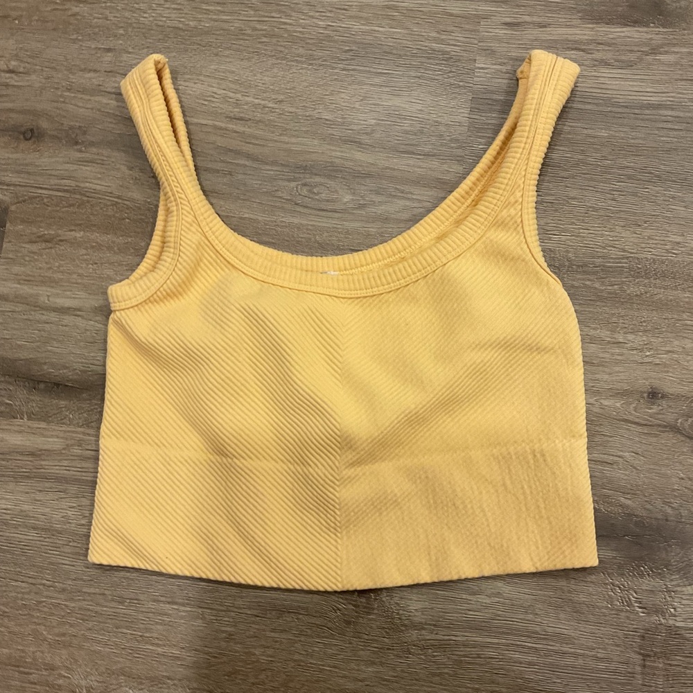 Yellow Cropped Tank Top